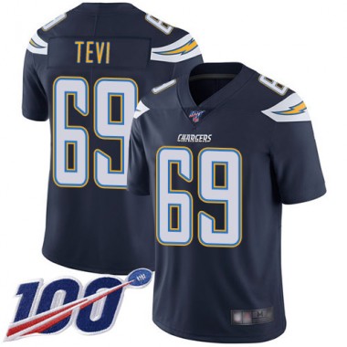 Los Angeles Chargers NFL Football Sam Tevi Navy Blue Jersey Men Limited 69 Home 100th Season Vapor Untouchable